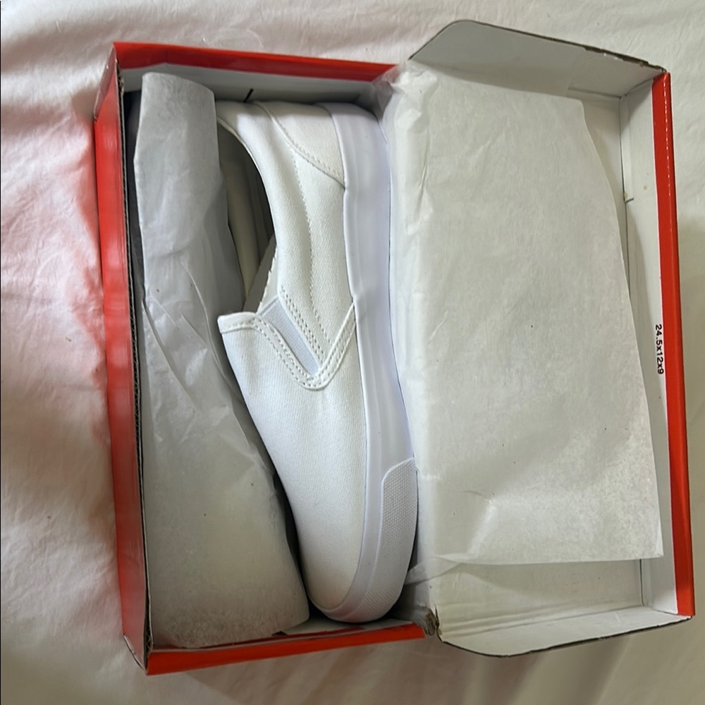 White Slip-On Canvas Shoes